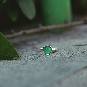 Green Onyx - Ag prsten